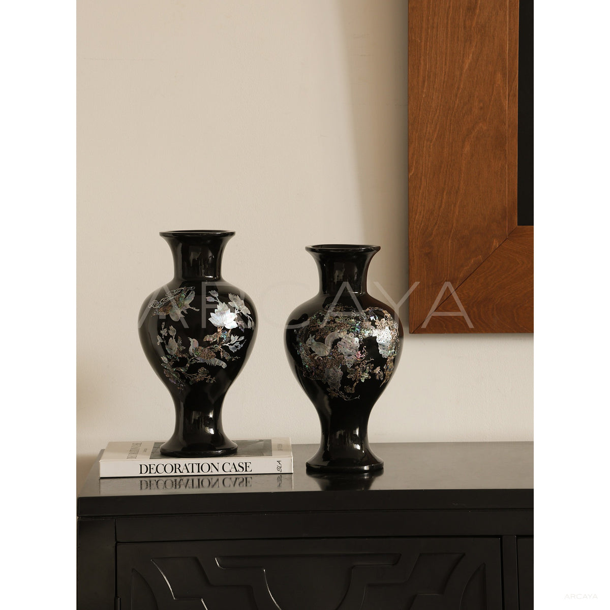Mother Of Pearl Black Glaze Decor — Decorative Objects in detail