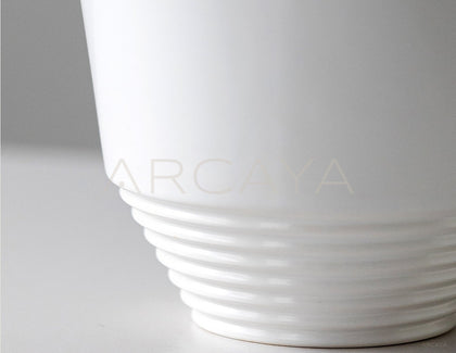 Matte White Swirl Cone Ceramic Vase - scene