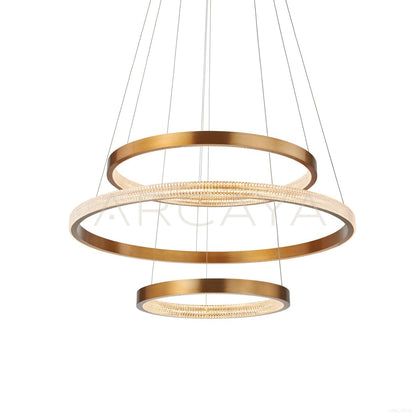 Gold Halo Triple Ring Pendant Light 60168 - scene