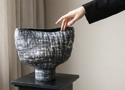 Dadan Hand Thrown Stoneware Wabi Sabi Vase - scene