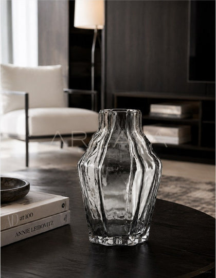 Ice Ridge Texture Glass Vase - scene