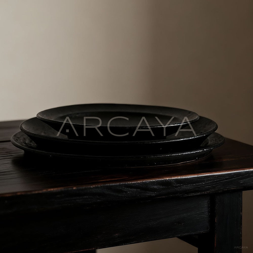Amu Collab Chinese Stoneware Steak Plate - main