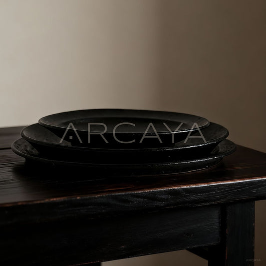 Amu Collab Chinese Stoneware Steak Plate - main