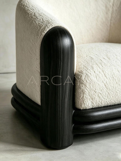 Solid Wood Sculptural Lounge Chair - detail