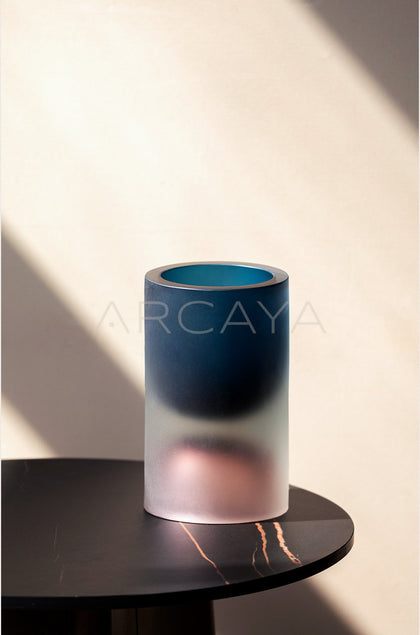 Mist Gradient Cylinder Glass Vase - scene