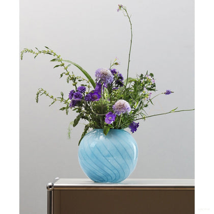 Mid Century Striped Glass Vase - scene