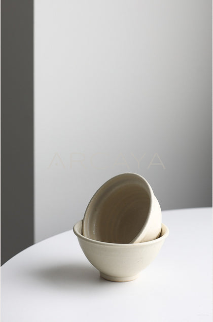 Amu Collab Rice Glaze Plain Ceramic Bowl - scene