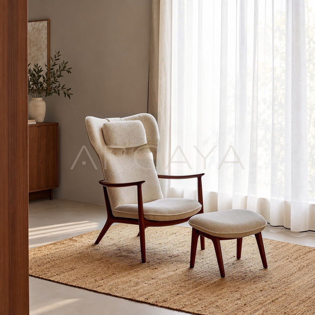 Qiyan Eaves Oriental Lounge Chair - main