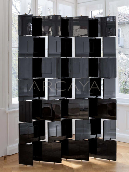 Lacquer Brick Art Folding Screen - scene