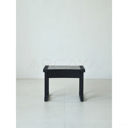 Old Money Oak Matte Black Brushed Nightstand - scene