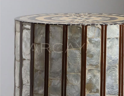 Shell Inlay Mobile Side Table - scene