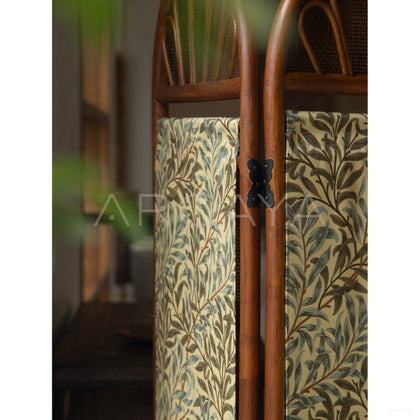 Cinematic Rattan Folding Screen - scene