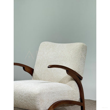 Pure White Armrest Lounge Chair - scene