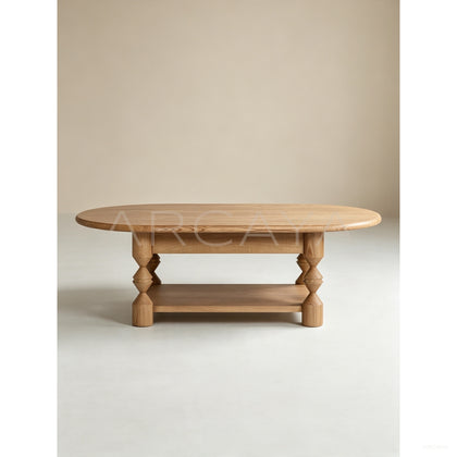 Ridge Carved Oval Coffee Table - scene