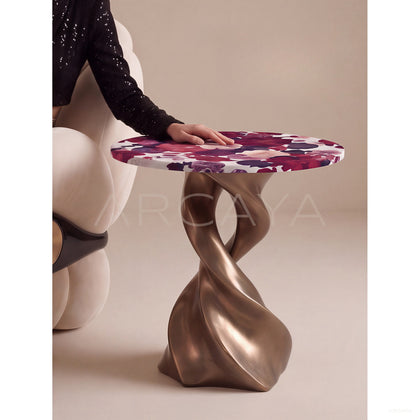 Purple Floral Side Table - scene