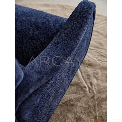 Deep Blue Chenille Sofa - scene