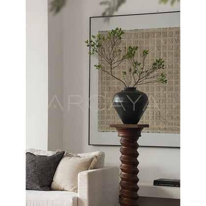 Vintage Spiral Solid Wood Base — Display Pedestals - scene