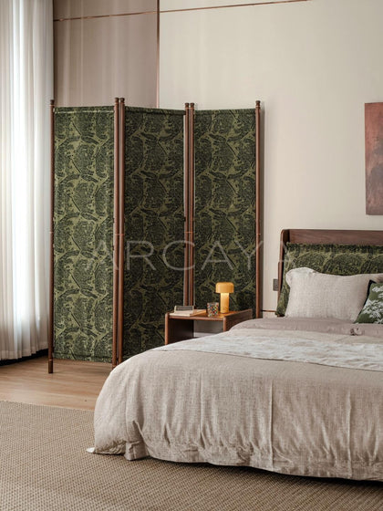 Solid Wood Folding Partition Screen - scene
