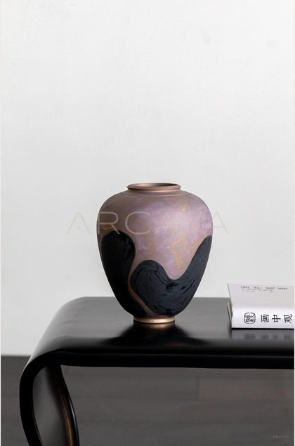 Hand Painted Blurred Ceramic Vase - scene