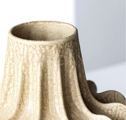 Pleated Petal Ceramic Vase - scene