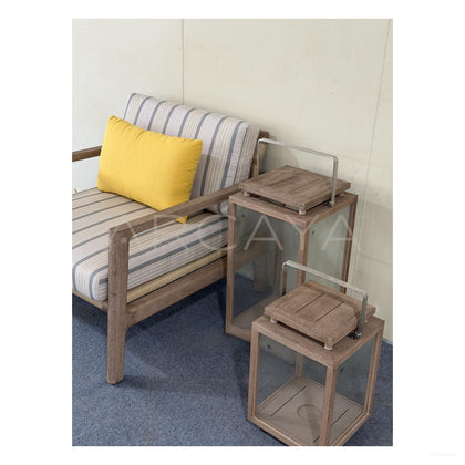 California Teak Sunbrella Outdoor Set - scene