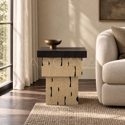 New Year Wood Side Table - scene