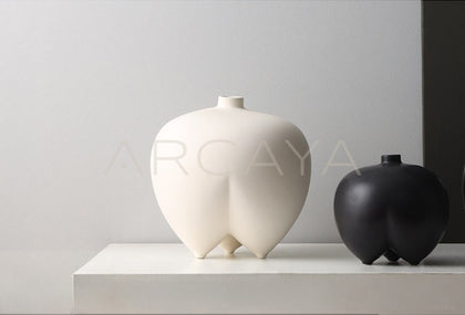 Wabi Sabi Sumo Bisque Ceramic Vase - scene