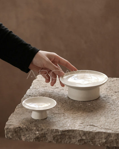 Sunxun Collab Footed Tea Snack Plate - scene