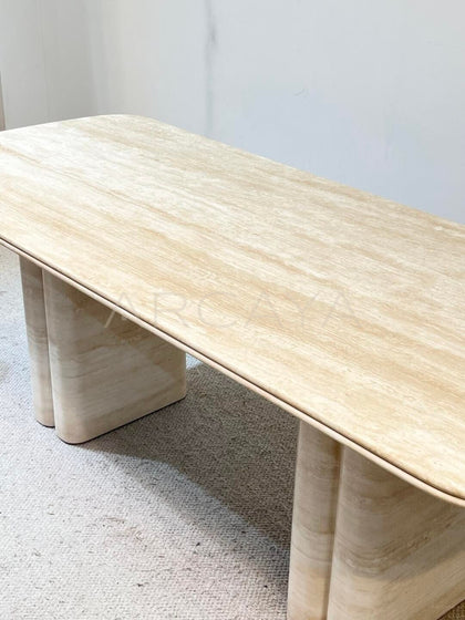 Wabi Sabi Travertine Dining Table - detail