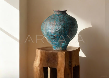 Vintage Wabi Sabi Jingdezhen Tabletop Jar - scene