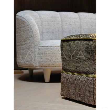 Italian Jacquard Curved Lounge Sofa - scene