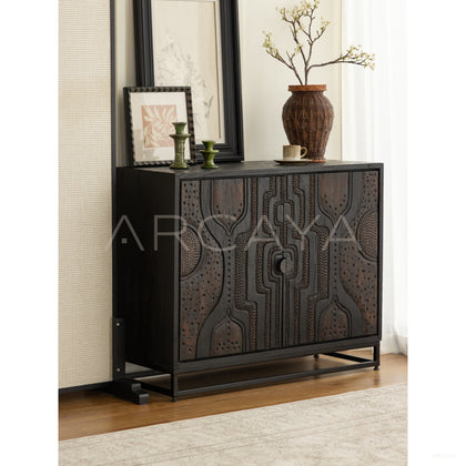 Hand Carved Door Cabinet - scene