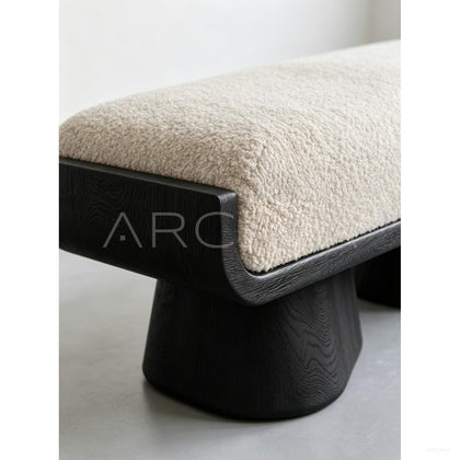 Sculptural Oak Bench - scene