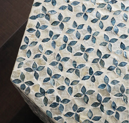 Natural Shell Inlay Hexagonal Side Table - scene