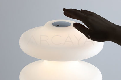 Stacked White Pebble Table Lamp 21960 - scene