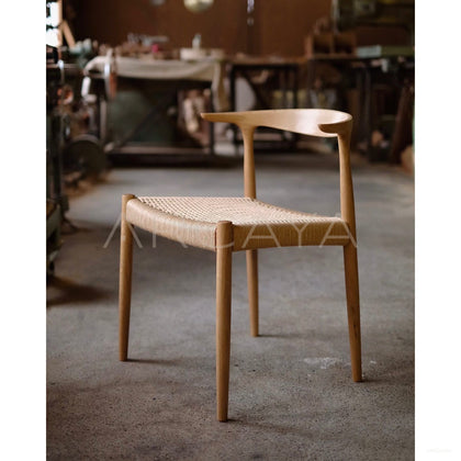 Japanese White Oak Rope Chair - scene