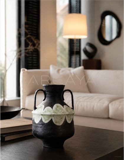 Dadan Stoneware Double Ear Vase Hotel - scene