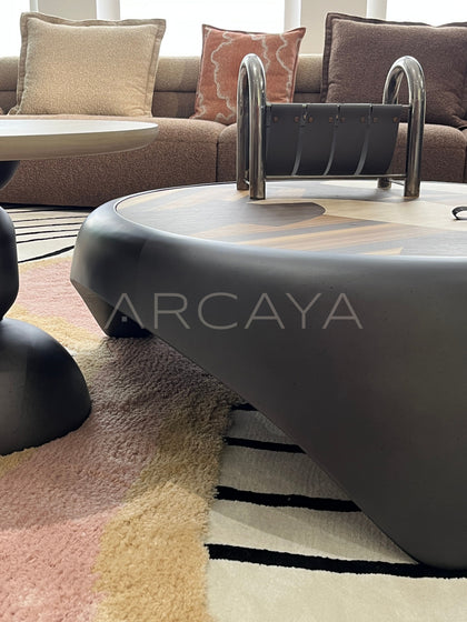 Starry Black Nesting Round Coffee Table - detail
