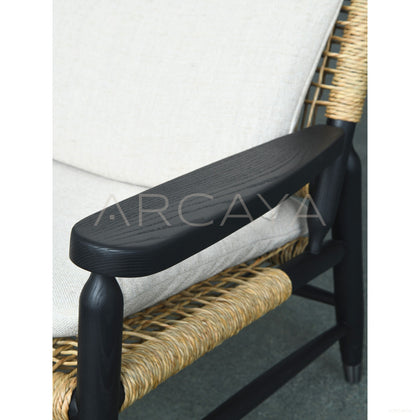 Oak Light Brushed Rattan Armchair - scene