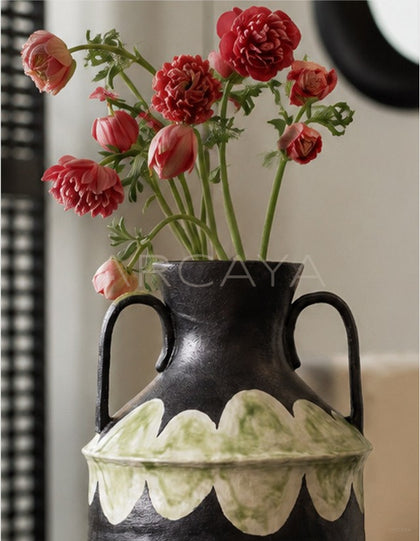 Dadan Stoneware Double Ear Vase Hotel - scene