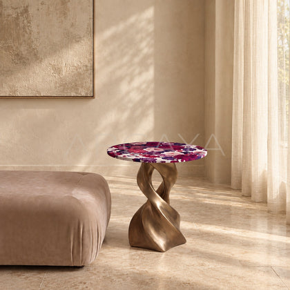Purple Floral Side Table - scene
