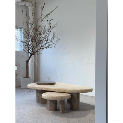 Travertine Coffee Table Zaiye - scene