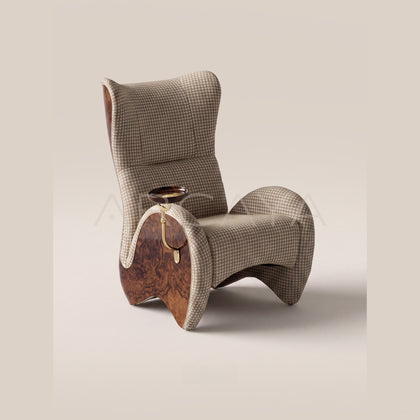 Italian Mid Century Sculptural Cigar Lounge Chair - scene