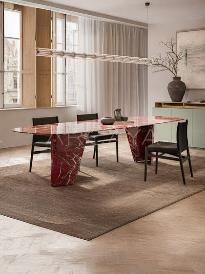 Red Stone Dining Table - scene