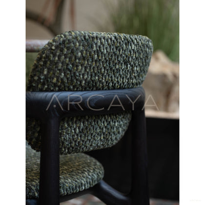 Solid Wood Curved Dining Chair - scene