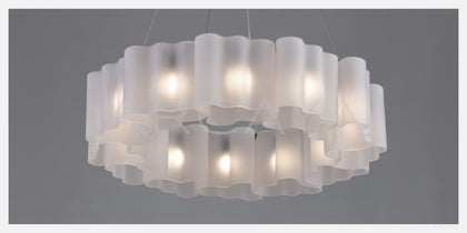 Ripple Glass Ring Round Pendant Light 96290 - scene