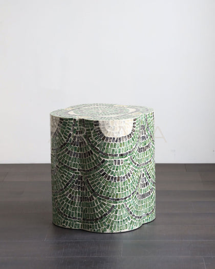 Shell Inlay Side Table Shelf - scene