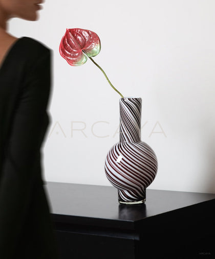 Mid Century Glass Vase Rose - scene