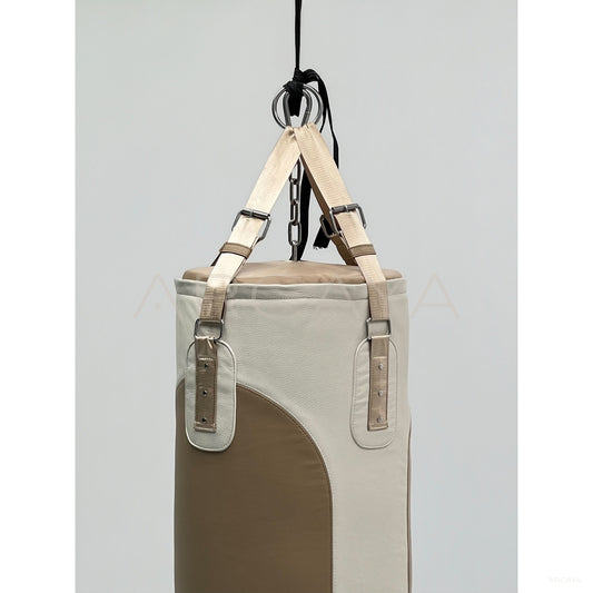 Vintage Two Tone Leather Hanging Punching Bag — Fitness Accessories - scene