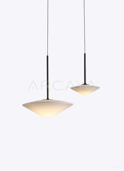 Shallow Cone Glass Pendant Light 80583 - scene